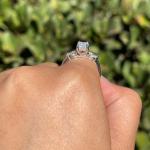 Emerald Cut Moissanite Three Stone Engagement Ring