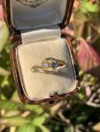 Antique 18ct Gold Diamond & Sapphire Toi Et Moi Ring