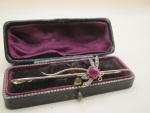 Ruby and Pearl Dragonfly Brooch in 9ct Gold