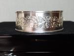 Victorian 1884 Sterling Silver Floral Hinged Bangle
