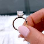 Emerald Cut Moissanite Hidden Halo Engagement Ring