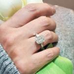 Emerald Cut Moissanite Three Stone Engagement Ring