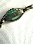 Vintage Art Deco Sterling Silver Green Paste Bracelet