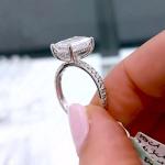 Emerald Cut Moissanite Hidden Halo Engagement Ring