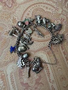 Vintage Silver Charm Bracelet