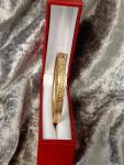 Antique Floral Rolled Gold Bangle with Chain