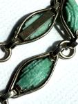 Vintage Art Deco Sterling Silver Green Paste Bracelet