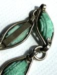 Vintage Art Deco Sterling Silver Green Paste Bracelet