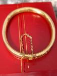 Antique Floral Rolled Gold Bangle with Chain