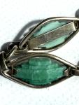 Vintage Art Deco Sterling Silver Green Paste Bracelet