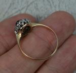 Vintage Enamel and Diamond 15ct Gold Ring