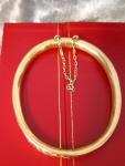 Antique Floral Rolled Gold Bangle with Chain