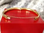 Antique Floral Rolled Gold Bangle with Chain