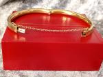 Antique Floral Rolled Gold Bangle with Chain