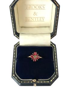 Victorian 9ct Gold Ring with Ruby and Pearls