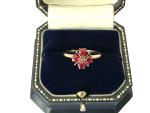 Victorian 9ct Gold Ring with Ruby and Pearls