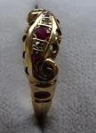 Vintage 1915 18ct Gold Ruby Diamond Ring
