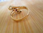 14ct Yellow Gold Ruby & Diamond Trilogy Ring