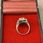 Antique Silver Ring with Simulated Ruby & Zirconia