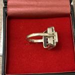 Antique Silver Ring with Simulated Ruby & Zirconia