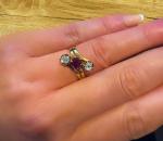 14ct Yellow Gold Ruby & Diamond Trilogy Ring