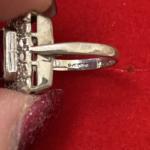 Antique Silver Ring with Simulated Ruby & Zirconia