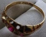 Vintage 1915 18ct Gold Ruby Diamond Ring