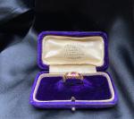 18ct Gold Ruby & Diamond Boat Ring Size K 1/2