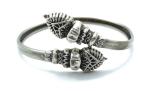 Victorian Etruscan Revival Silver Bypass Cuff Bracelet