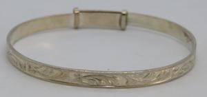 Vintage Sterling Silver Art Deco Christening Bracelet