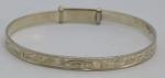 Vintage Sterling Silver Art Deco Christening Bracelet
