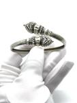 Victorian Etruscan Revival Silver Bypass Cuff Bracelet