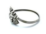 Victorian Etruscan Revival Silver Bypass Cuff Bracelet