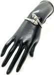 Victorian Etruscan Revival Silver Bypass Cuff Bracelet