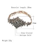 Vintage Gold Bracelet with Dark Grey Crystals