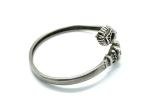 Victorian Etruscan Revival Silver Bypass Cuff Bracelet