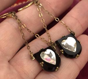 Victorian Gold Plated Mourning Pendant Earrings
