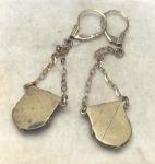 Victorian Gold Plated Mourning Pendant Earrings