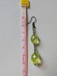 Rare Vintage Deco Green Glass Drop Earrings