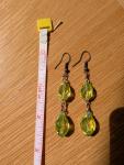 Rare Vintage Deco Green Glass Drop Earrings