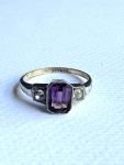 Art Deco Gold and Silver Paste Set Ring