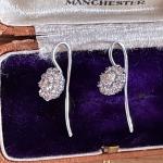 Stunning Art Deco Sterling Silver Paste Earrings