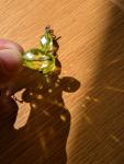 Rare Vintage Deco Green Glass Drop Earrings