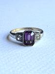 Art Deco Gold and Silver Paste Set Ring