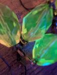 Rare Vintage Deco Green Glass Drop Earrings