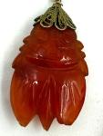 Vintage Victorian 9CT Gold Carnelian Scarab Earrings