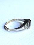Art Deco Gold and Silver Paste Set Ring