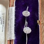 Stunning Art Deco Sterling Silver Paste Earrings