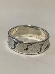 Vintage Sterling Silver Flower Bird Band Ring