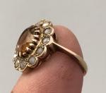 9ct Yellow Gold Citrine & Pearl Antique Ring